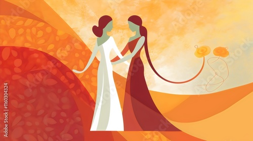 Romantic Lesbian Wedding Silhouette