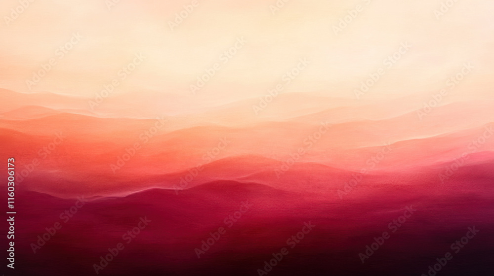 Fototapeta premium Abstract red and orange gradient landscape with soft textures