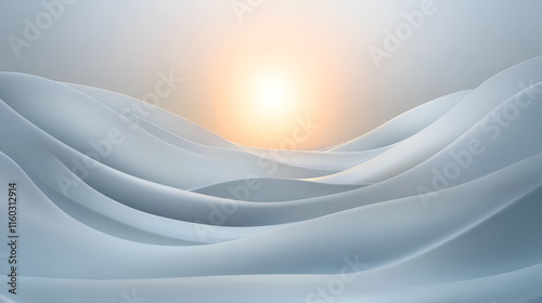 Soft light gray abstract background with subtle waves and a bright center. background backdrop banner image with window for online presentations and zoom meetings idea for copy space photo