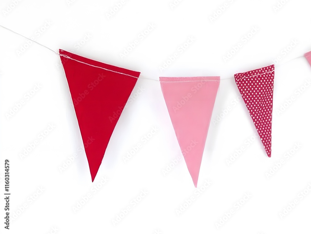 Obraz premium curved triangle flag for party on white background