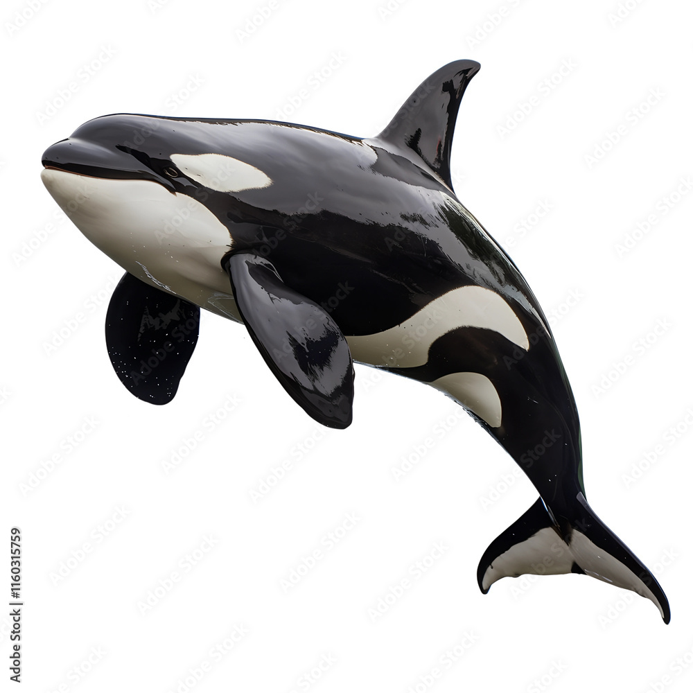 Obraz premium orca jumping isolated on white