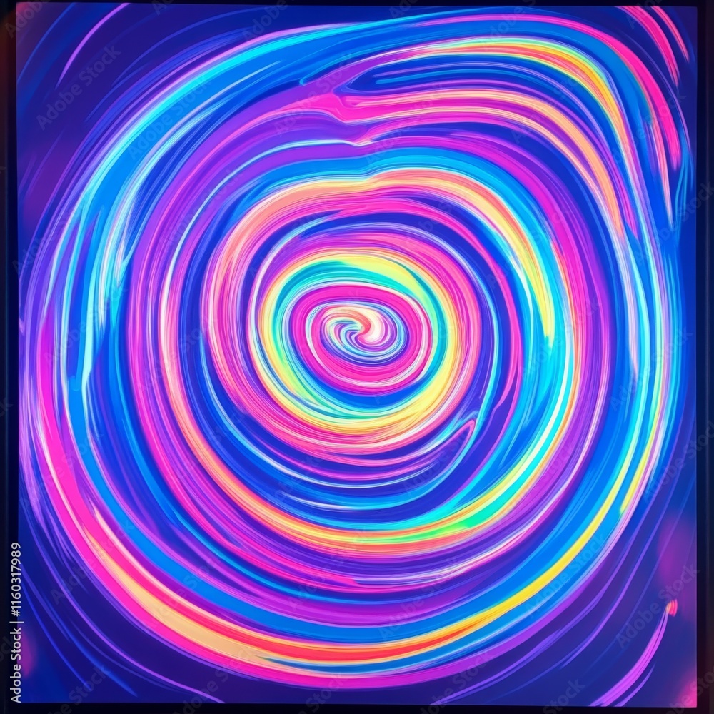 Vibrant swirling abstract painting with neon colors. Vibrant swirling abstract painting with neon colors.