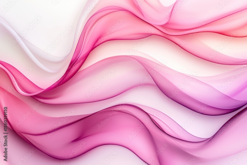Fototapeta premium Soft Flowing Pink Fabric Waves in Gradients on a Light Background
