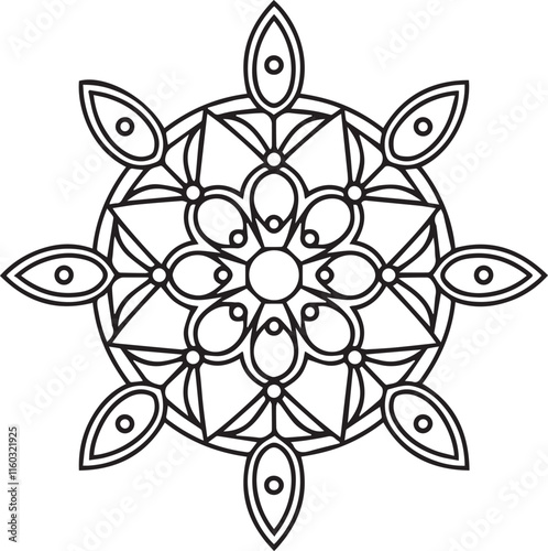 mandala for Henna, Mehndi, tattoos, decorative ornaments in ethnic oriental style, coloring book pages