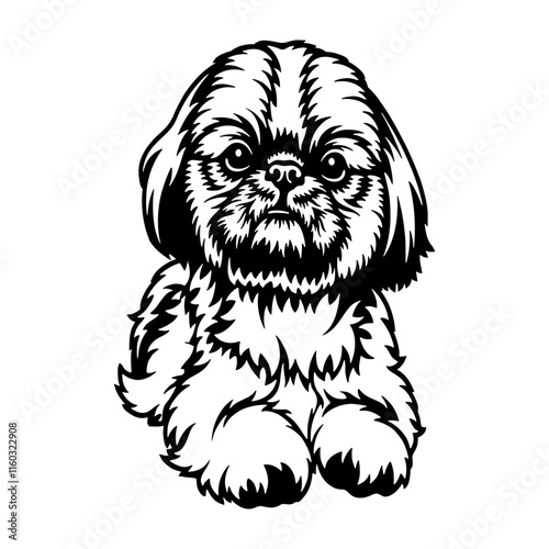 Shih Tzu Dog Breed - Pet Vector Cut file, Dog Silhouette Stencil - Cricut file