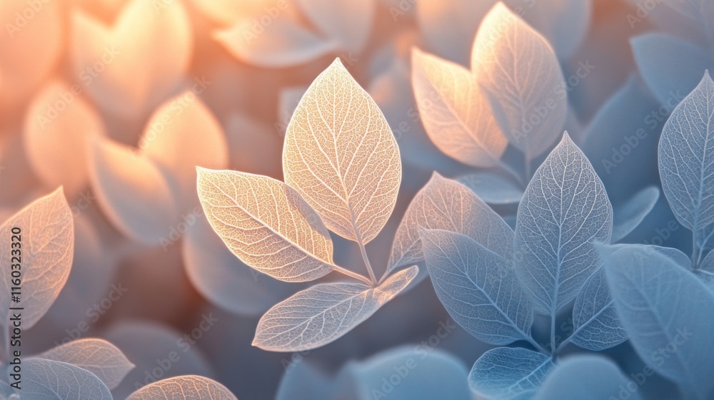 Delicate Leaves Illuminated By Soft Warm Light Delicate Leaves Illuminated By Soft Warm Light