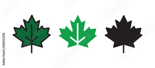 Three Variations of a Maple Leaf Icon