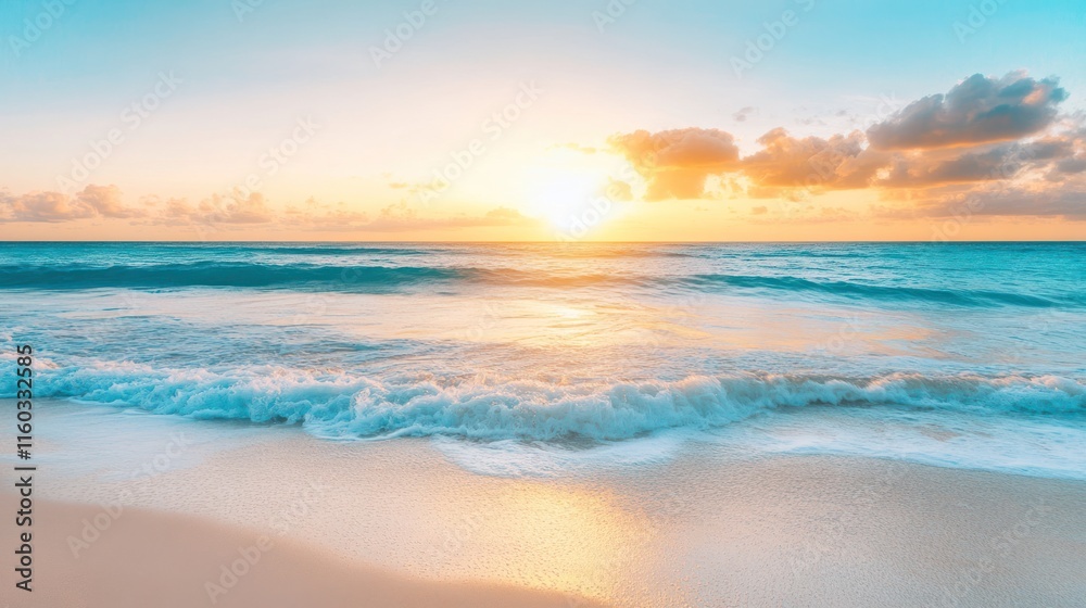 Serene Sunset Beach: Tropical Paradise at Golden Hour Serene Sunset Beach: Tropical Paradise at Golden Hour