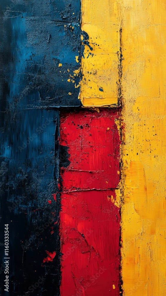 Abstract Textured Painting in Black, Red, and Gold Abstract Textured Painting in Black, Red, and Gold