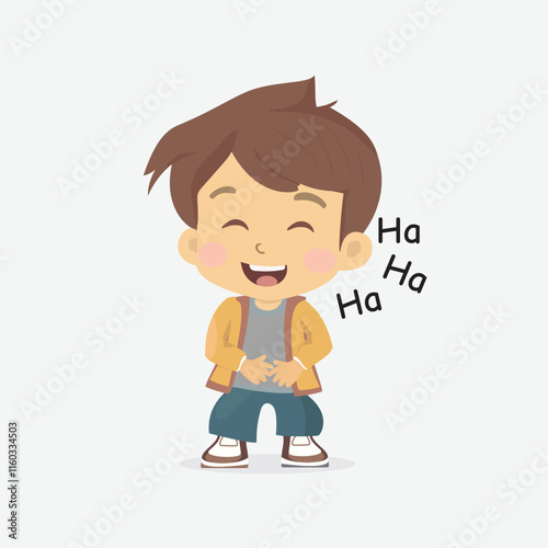 Boy Laughing Out Loud with Joy
