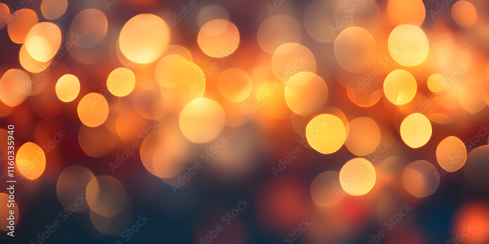Fototapeta premium Warm Golden Bokeh Lights Creating a Dreamy Festive Atmosphere : Generative AI