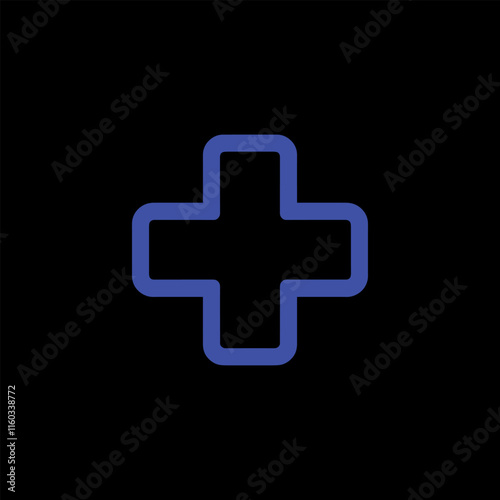 Medical location marker icon with cross symbol