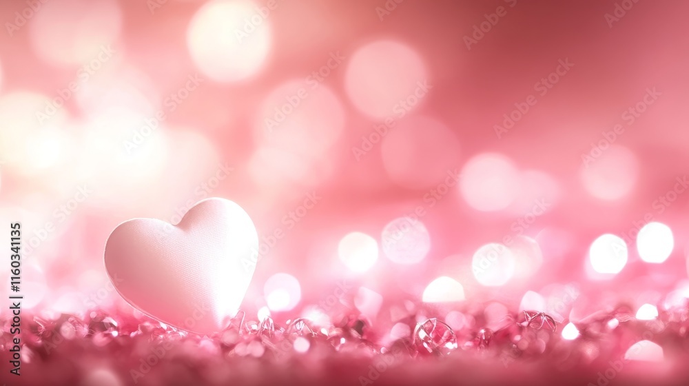 A soft pink heart surrounded by sparkling gems, evoking love and romance. A soft pink heart surrounded by sparkling gems, evoking love and romance.