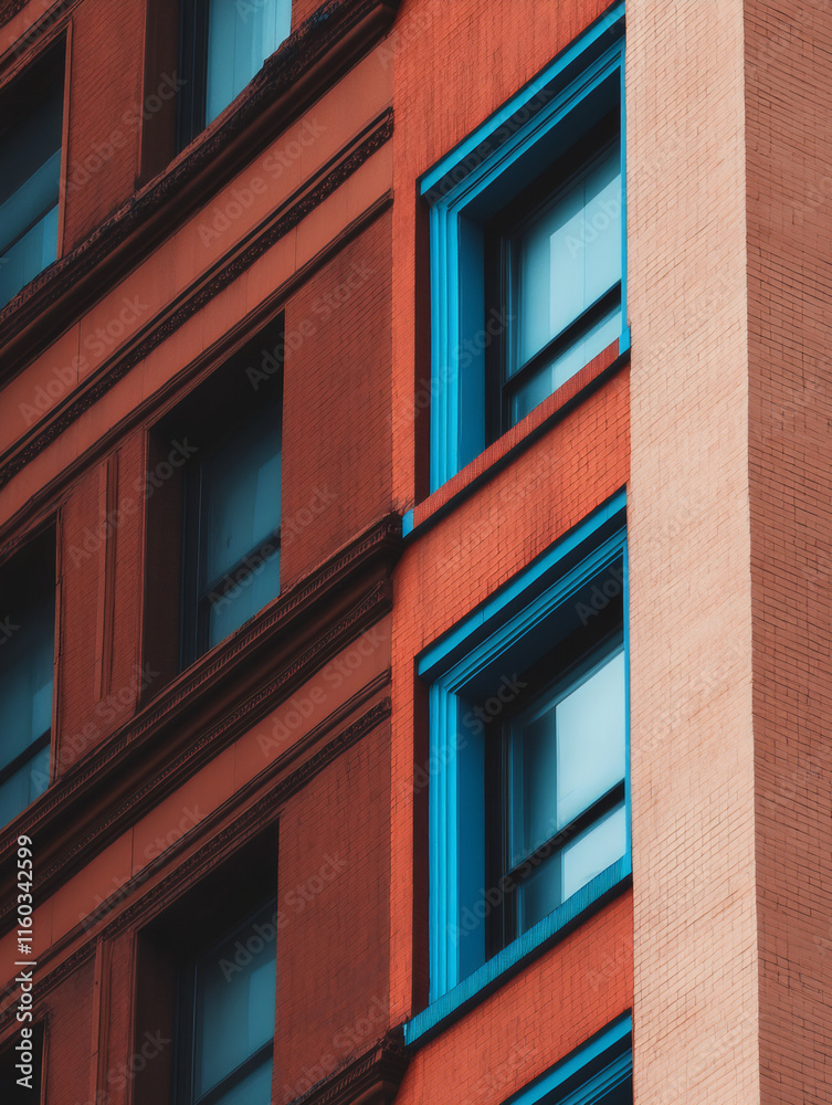 Obraz premium Close-up City, Minimalism, Building Facades, Aesthetics, Spring, Autumn, Blooming Trees, Street, Perspective, Beautiful Architecture, Neutral Background, European City, New York, China