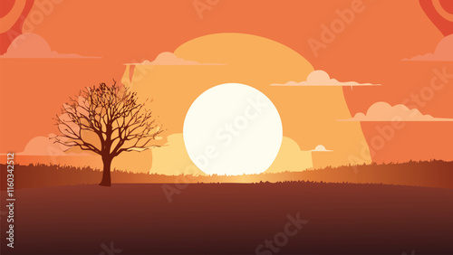 sunrise in the mountains vector