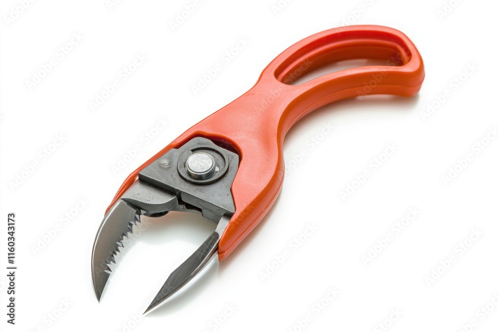 A durable PVC pipe cutter with sharp blades and ergonomic handles, displayed on white. A durable PVC pipe cutter with sharp blades and ergonomic handles, displayed on white.