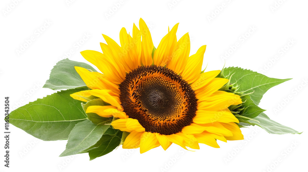 Obraz premium Picturesque sunflower field isolated transparent background