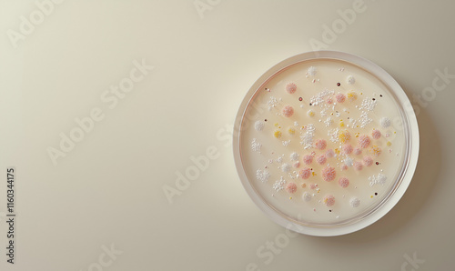 Exploring microbial colonies various bacteria diversity stem education in biology science labs petri dish environment close-up viewpoint