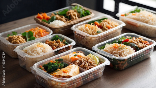Modern Thai Food Lunch Boxes in Plastic for Culinary Presentation