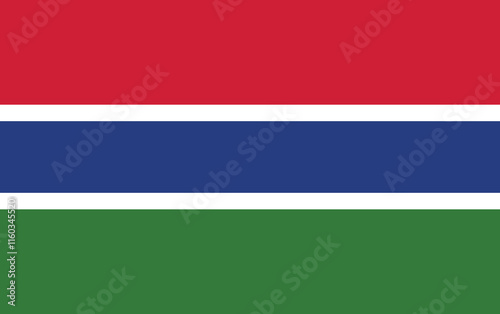 

Vector Gambia National Flag icon. Flag design of Gambia.