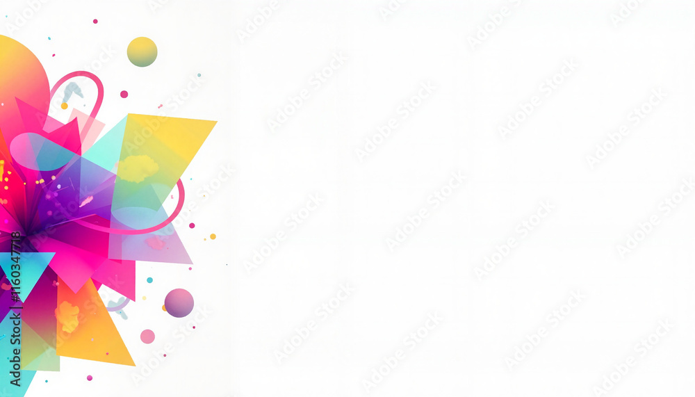 Abstract geometric design with vibrant colors on white background Abstract geometric design with vibrant colors on white background