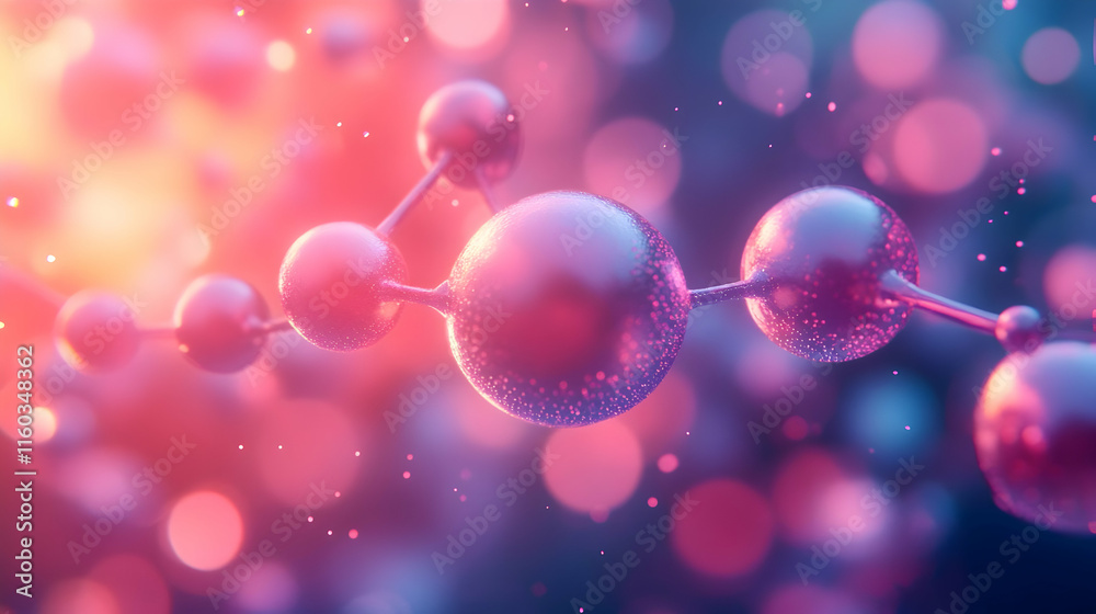 Abstract representation of molecular structures with vibrant colors and blurred backgrounds. Abstract representation of molecular structures with vibrant colors and blurred backgrounds.