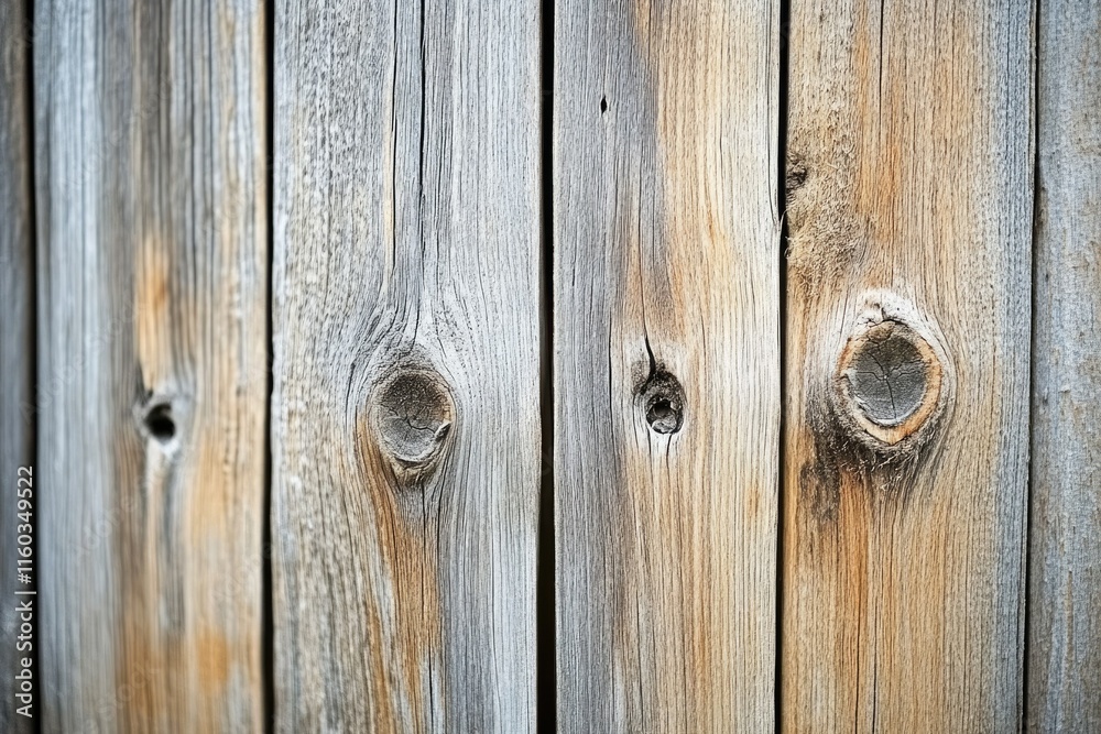 Close-up of weathered wooden planks showing texture, grain, and knots. Close-up of weathered wooden planks showing texture, grain, and knots.