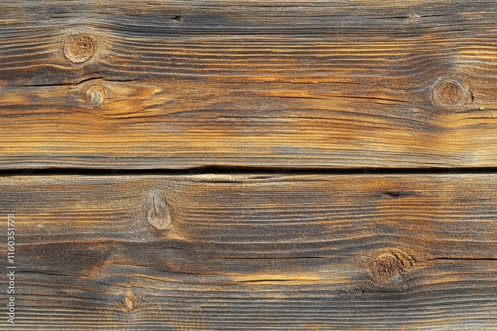 Fototapeta premium Close-up of aged, weathered wood planks showing rich grain and texture.