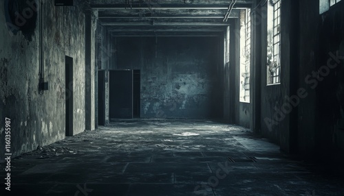 Wallpaper Mural Dark, empty, grunge hallway in abandoned building. Torontodigital.ca