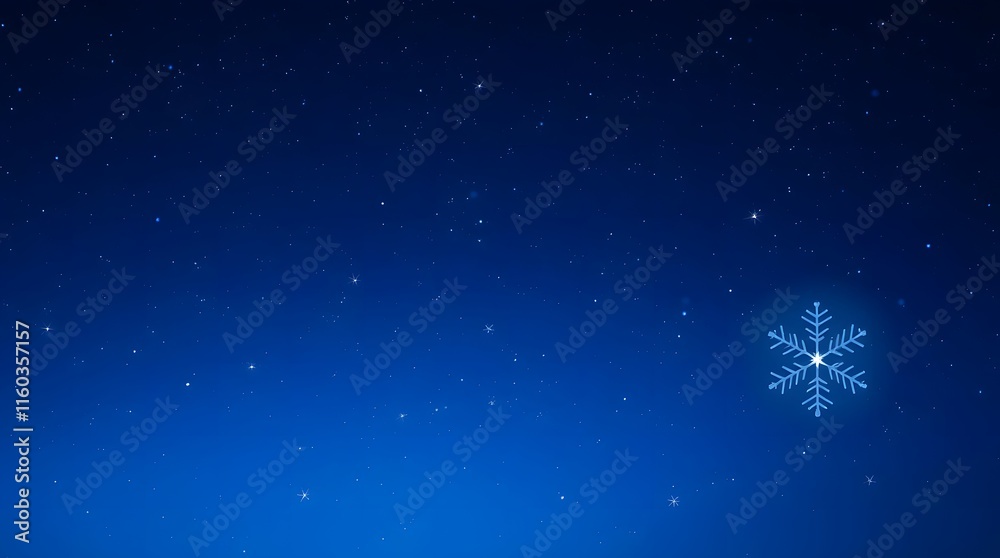 Fototapeta premium Starry Night Sky with Glowing Snowflake and Cosmic Glow V1