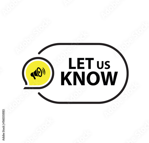 Let Us Know text on white background	
