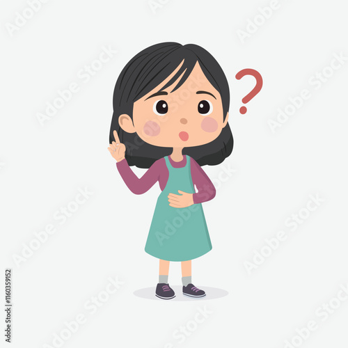 Curious Girl Asking a Question