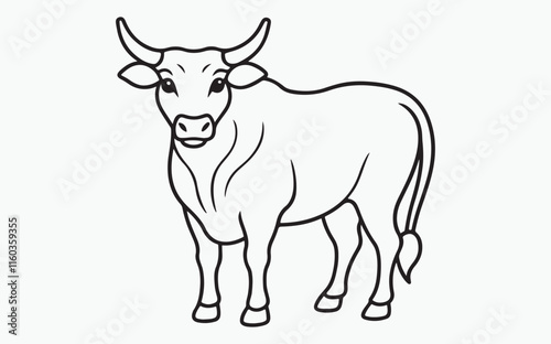 cow line art icon silhouette