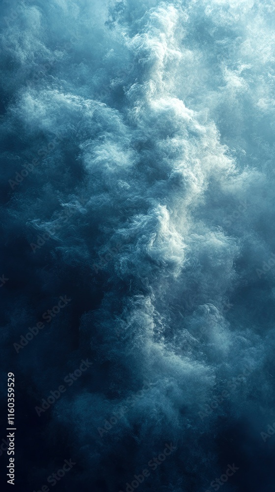Abstract Blue Cloud Formation, Dramatic Sky Texture Abstract Blue Cloud Formation, Dramatic Sky Texture