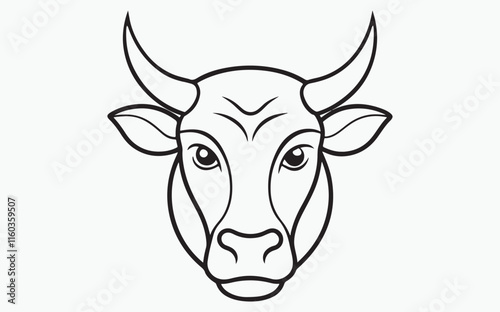 cow line art icon silhouette