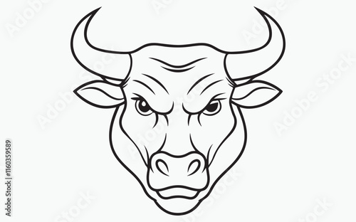 cow line art icon silhouette