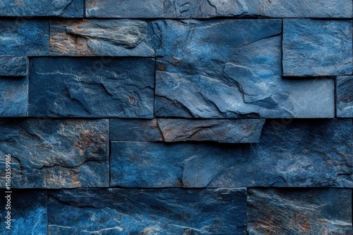 Dark blue stone wall texture background. (7) photo