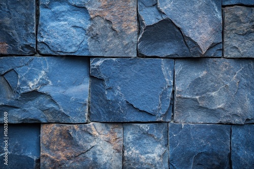 Dark blue stone wall texture background. (6) photo