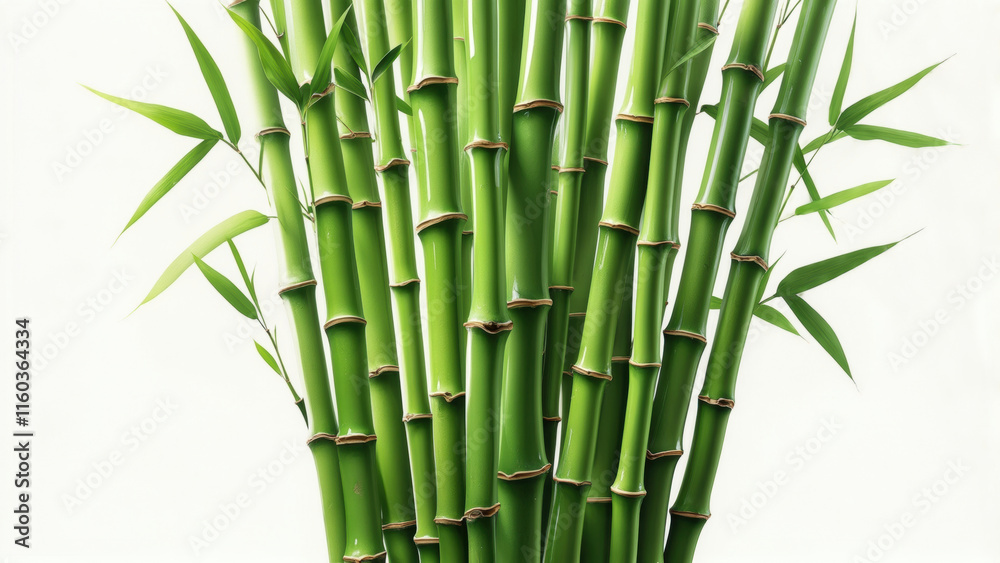 Lush green bamboo stalks arranged in a striking vertical display revealing nature's elegance and vitality Lush green bamboo stalks arranged in a striking vertical display revealing nature's elegance and vitality