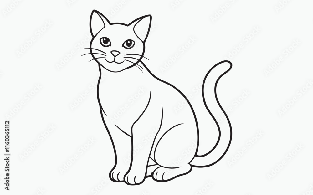 Obraz premium cat line art