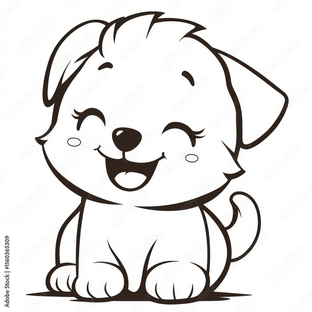 Joyful Puppy: A cute cartoon puppy smiles happily. Perfect for children's books, greeting cards, or websites. Joyful Puppy: A cute cartoon puppy smiles happily. Perfect for children's books, greeting cards, or websites.