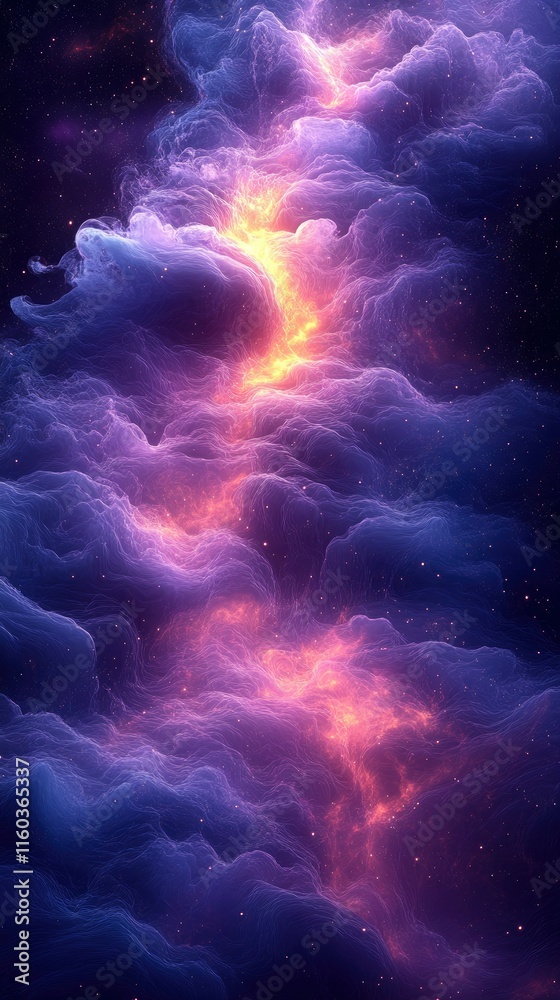 Cosmic Nebula Vibrant Purple and Orange Galactic Cloudscape Cosmic Nebula Vibrant Purple and Orange Galactic Cloudscape