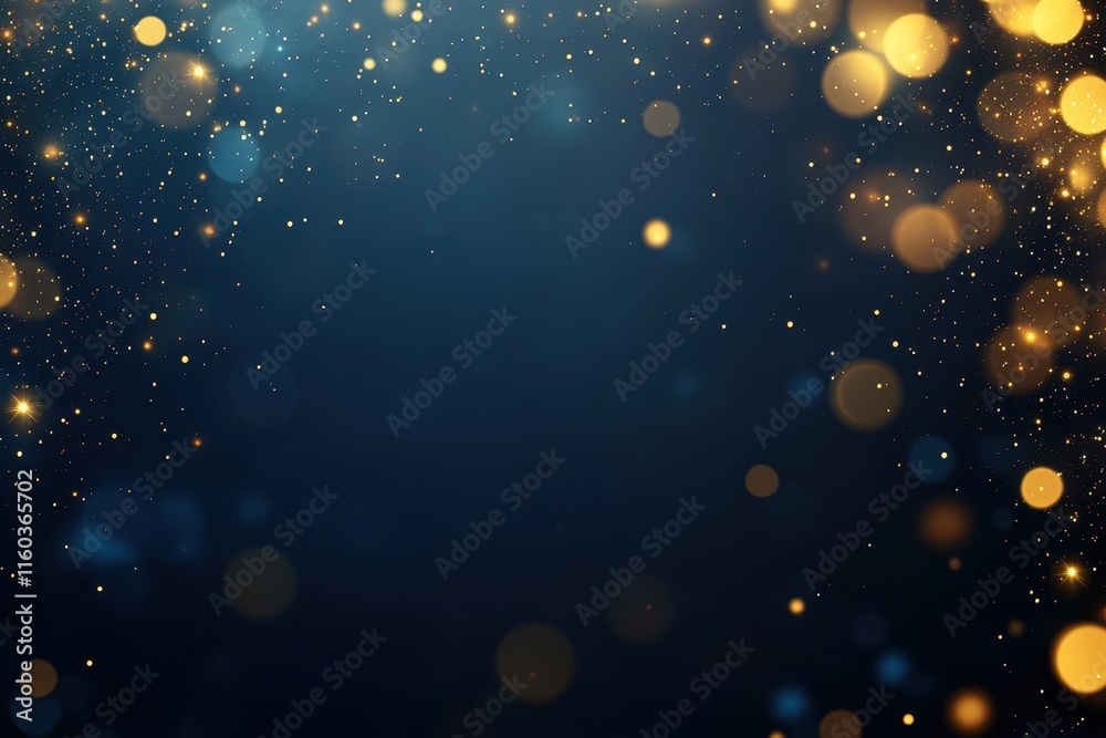 Abstract dark blue background with gold bokeh lights and sparkles. (10) Abstract dark blue background with gold bokeh lights and sparkles. (10)