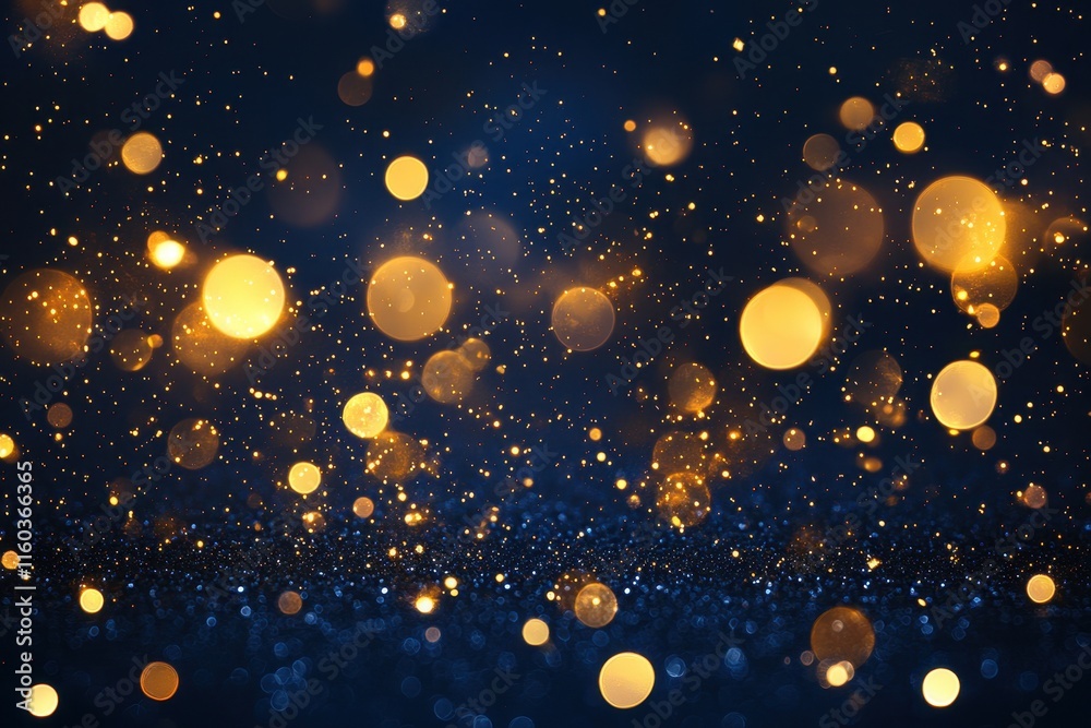 Sparkling gold and blue bokeh lights. Sparkling gold and blue bokeh lights.