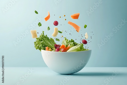 Vibrant Salad Ingredients in Motion photo