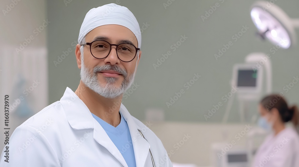 Confident Doctor Portrait: Close-Up Photo in Modern Hospital Setting. AI Generated Confident Doctor Portrait: Close-Up Photo in Modern Hospital Setting. AI Generated
