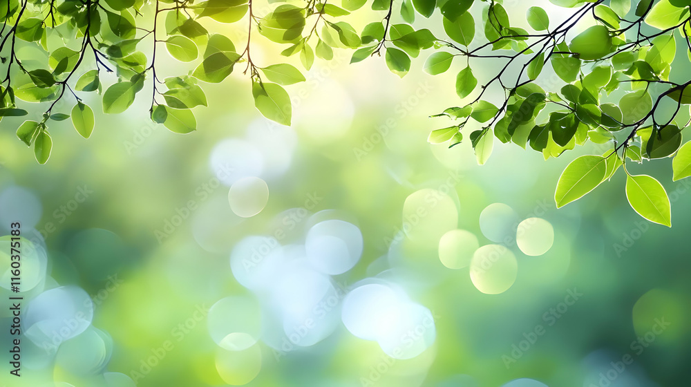 Green Leaves Frame a Softly Lit Bokeh Background Beautifully and Naturally Green Leaves Frame a Softly Lit Bokeh Background Beautifully and Naturally