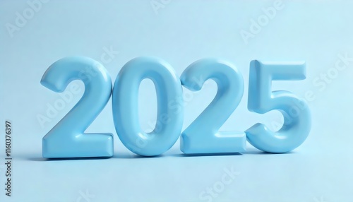 A blue and white display with the number 2025 on it. Generative Ai 