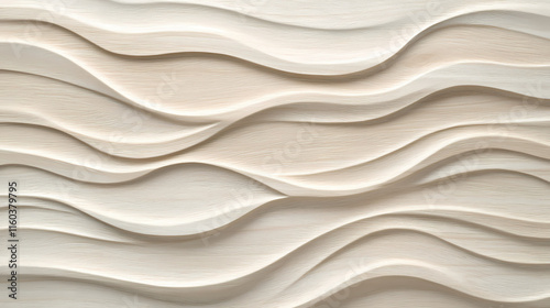 Wallpaper Mural Serene Waves: Abstract Cream and Beige Textured Wall Art  Torontodigital.ca