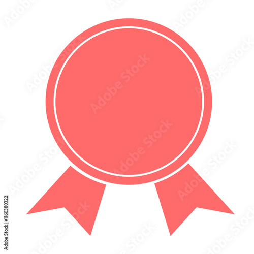 丸くてシンプルなメダルアイコン　赤